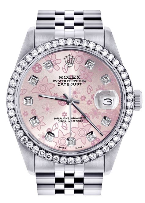 rolex with pink dial|rolex pink face with diamonds.